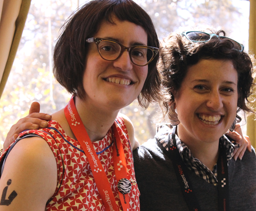 Mel Gooch (left), manager of San Francisco Public Library's Bernal Heights branch, and Cynthia Fisher, first-year-experience librarian at the University of Texas at Austin