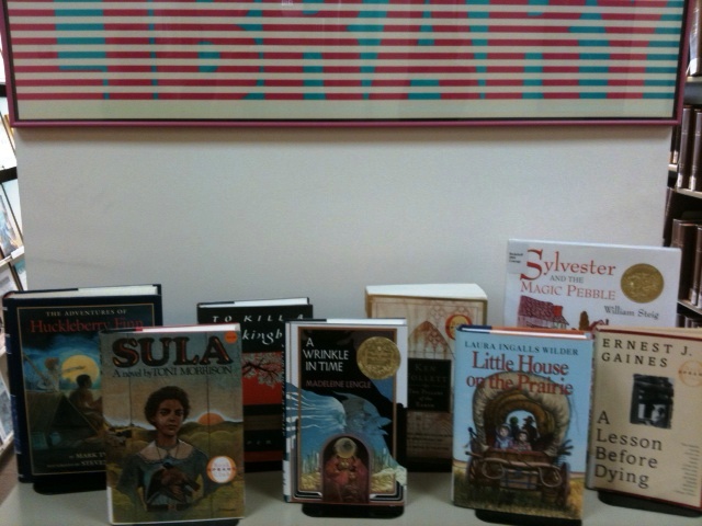 ALA’s Headquarters Library in Chicago creates a display for staffers to select from for the in-house Virtual Read-Out.