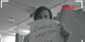 Tish Hayes warns YouTube of the zombie infection at Moraine Valley Community College.
