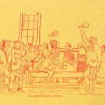 A drawing of Iroquois games and dances by Jesse Cornplanter resides in Amherst (Mass.) College’s collection of Indigenous materials.
