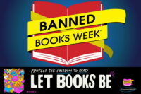 Banned Books Week logo with Let Books Be branding