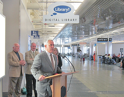 Boise (Idaho) Mayor David H. Bieter at the opening of the Boise Airport library facility on September 10, 2014.