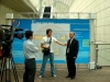 Seoul, 2006: Korean Library Association President Han Sang-wan gets prepped for local media, which covered the conference with gusto.