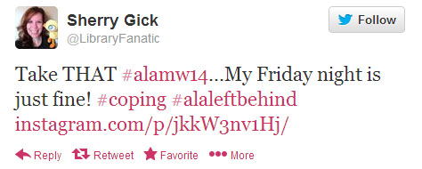 Sherry Gick tweets: “Take THAT #alamw14 . . . My Friday night is just fine! #coping #alaleftbehind instagram.com/p/jkkW3nv1Hj/”