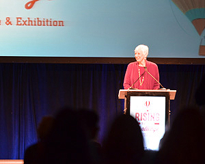 ALA President Barbara Stripling greets AASL conferencegoers in Hartford, Connecticut. Photo: Keith Johnston