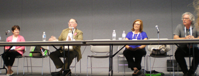 A program on improving your salary negotiation skills. From left to right: Maureen Sullivan, Dale McNeill, Kathryn Kjaer, and Leo Agnew