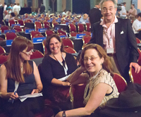 The US delegation awaits the deciding vote by WIPO's main committee. From left: Eve Hill, Nancy Weiss, Shira Perlmutter and Michael Shapiro. Photo by jrandomf