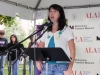 Author Lauren Myracle talks to the crowd during Banned Books Week’s national “Read Out!” kickoff in Chicago hosted by ALA’s OIF, the McCormick Freedom Museum, and Newberry Library.