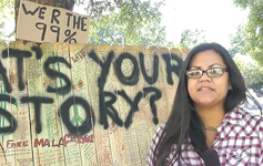 Librarian Christine Frasier (right) at Occupy Atlanta