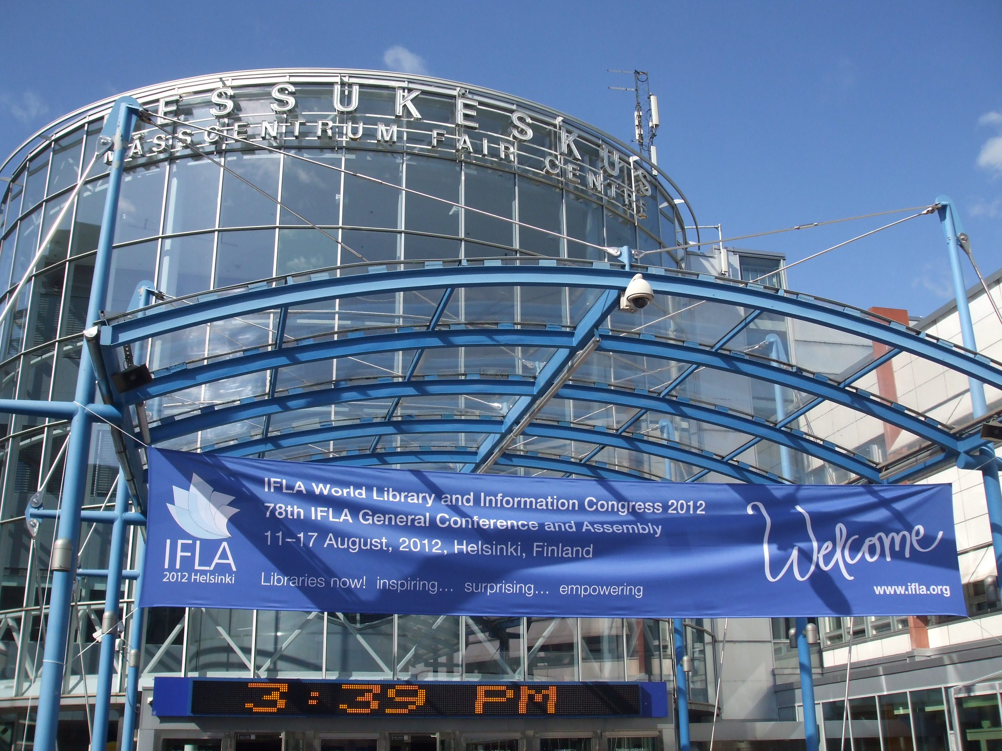 The Helsinki exhibition center welcomes IFLA delegates.