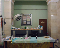 Inside the National Parliamentary Library where the International Red Cross set up emergency care stations. (Photo via IFLA website)