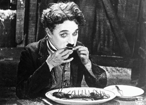 Charlie Chaplin in The Gold Rush.