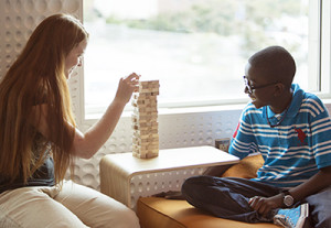 A game of Jenga.