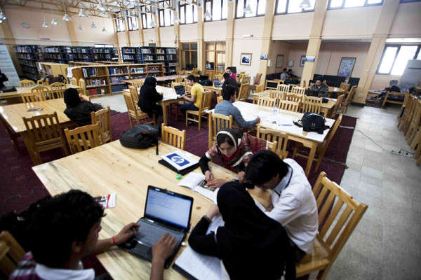 The library at the American University of Afghanistan.