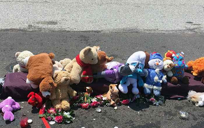 A memorial to Michael Brown in Ferguson, Missouri.