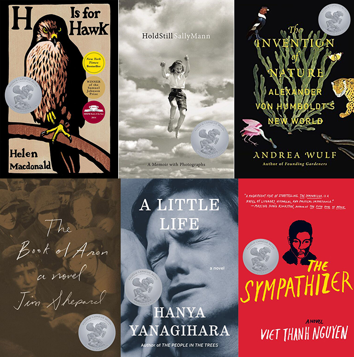 Finalists for the 2016 Andrew Carnegie Medals for Excellence in Fiction and Nonfiction