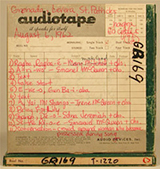 Original audiotape box from Alan Lomax's 1962 Caribbean field trip (St. Patrick's, Grenada). Courtesy of the Alan Lomax Archive