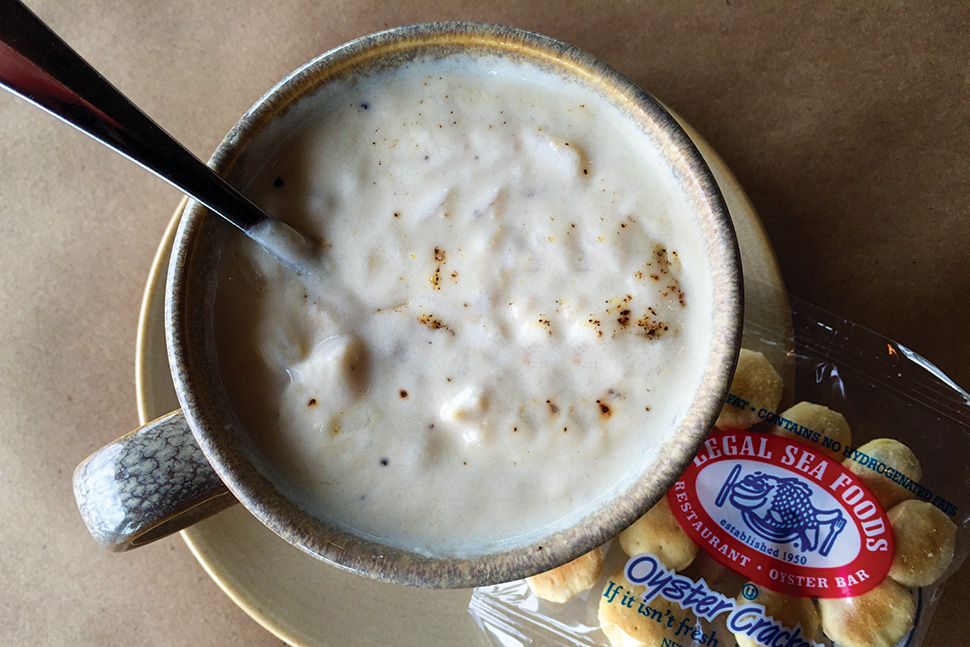 New England clam chowder at Legal Harborside