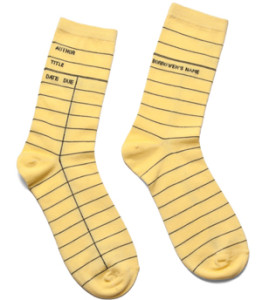 Out of Print library card socks
