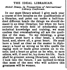 The Ideal Librarian, 1899