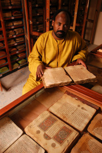 Abdel Kader Haidara in the Mamma Haidara Commemorative Library in Timbuktu. 