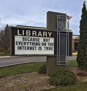 Caro (Mich.) Area District Library recently used a Libraries Transform “Because” statement on a roadside sign. The image was posted on social media and has had a reach of more than 2 million people.