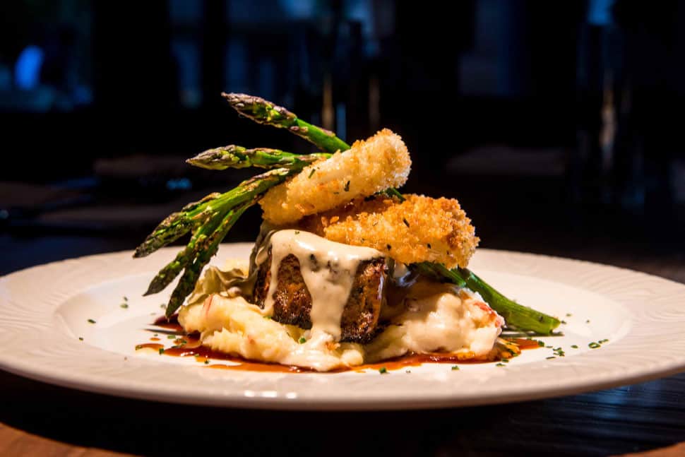 Grilled meatloaf on lobster mashed potatoes at Soco. Photo: Cricket Whitman