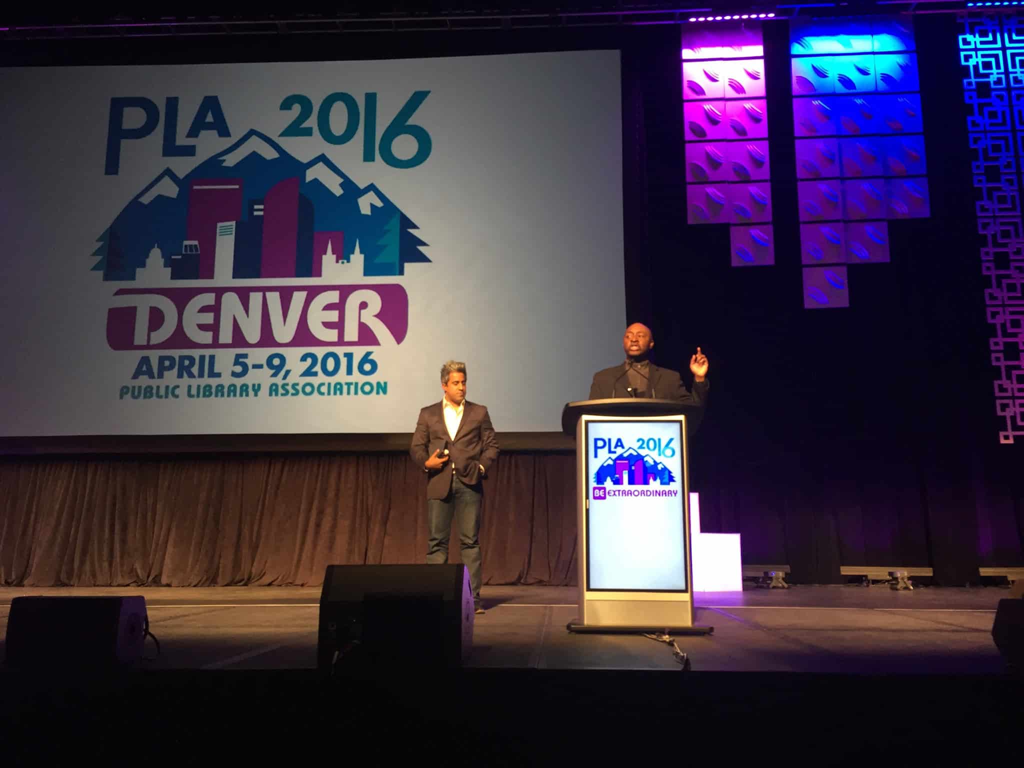 Felton Thomas, PLA president-elect, introduces Big Ideas speaker and New York Times columnist Anand Giridharadas.