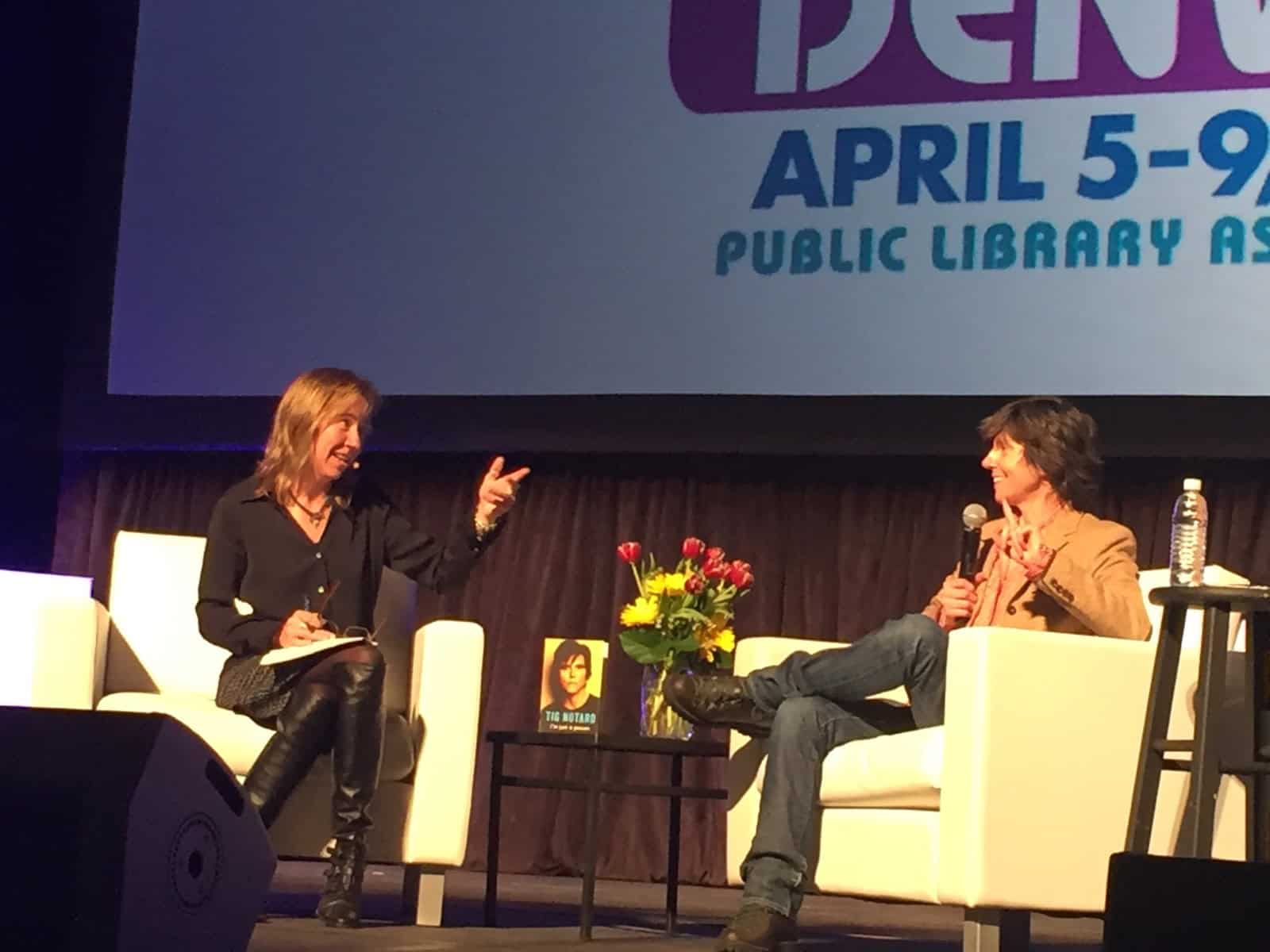 Vailey Oehlke, PLA President (left) and Tig Notaro at PLA 2016 in Denver.