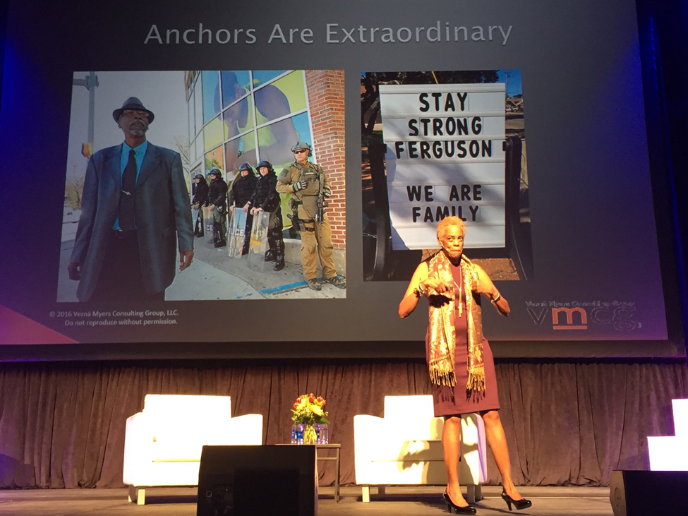Entrepreneur, author, and cultural innovator Verna Myers was the featured BIG IDEAS speaker for the Public Library Association 2016 conference in Denver.