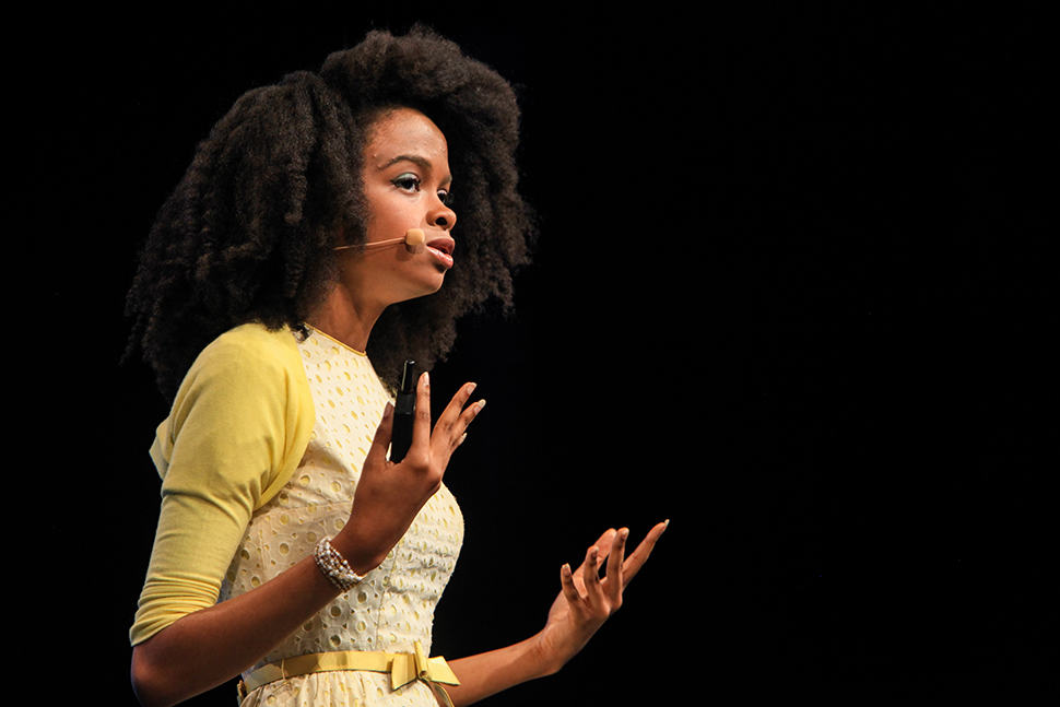 Maya Penn speaks during the Auditorium Speaker Series at the 2016 ALA Annual Conference and Exhibition in Orlando, Florida.