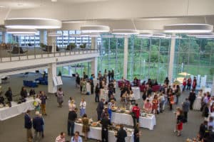 After the program, the fellows took a bus to the newly renovated Main Library of the Columbus Metropolitan Library. The reception was held in the new reading room that overlooks a topiary garden.