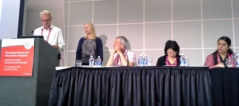 (Left to right): Joakim Lennartsson, Mauritza Jadefrid, Harri Sahavirta (SIG chair), Hong Xu, and Saima Qutab.