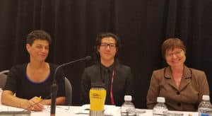 From left: Irene Munster, associate director of the Priddy Library for the Universities at Shady Grove in Rockville, Maryland; Raymond Pun, first-year student success librarian at California State University, Fresno; and Sharon McQueen, a faculty member at the University of Wisconsin‒Madison.