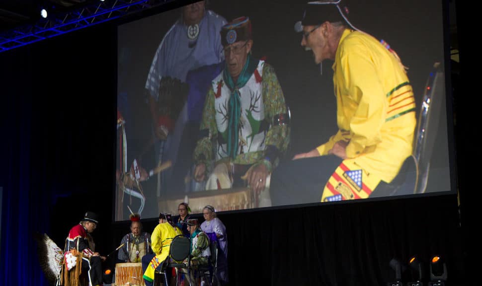 Ohio’s Native American history was celebrated with the drumming of the Red Circle Singers.