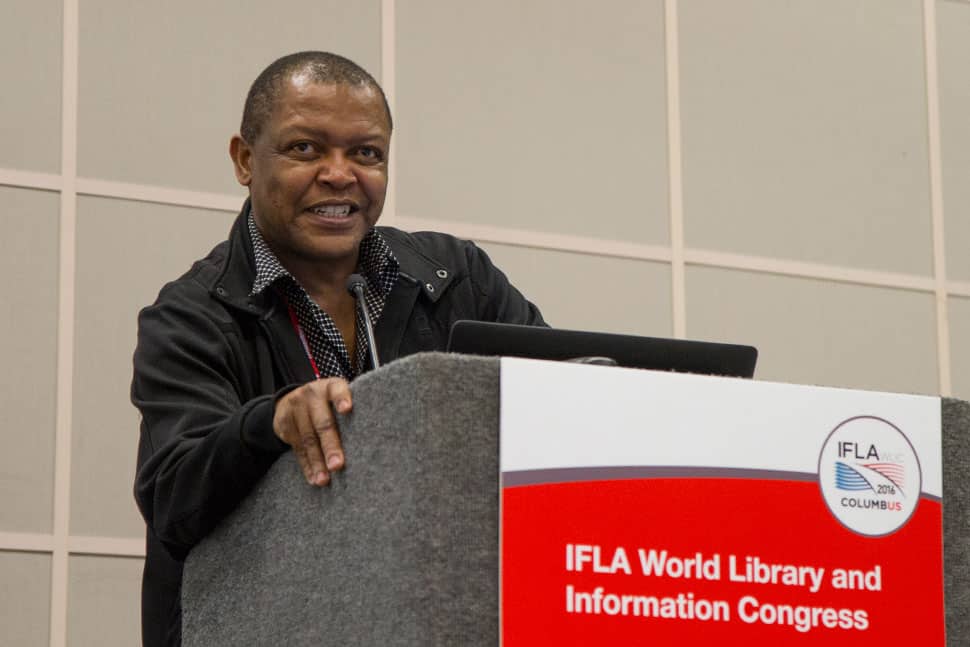 Eddy Maepa, executive director for core programs at the National Library of South Africa in Pretoria, discusses his library's efforts to comply with the United Nations' Sustainable Development Goals.