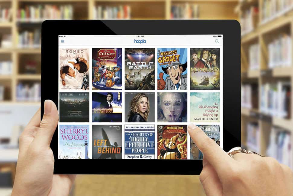 Hoopla’s catalog includes more than 500,000 items and is accessible by mobile app.