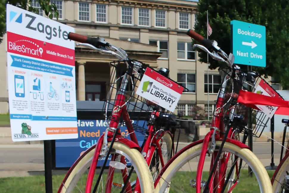 BikeSmart bikes at Stark County District Library in Canton, Ohio.