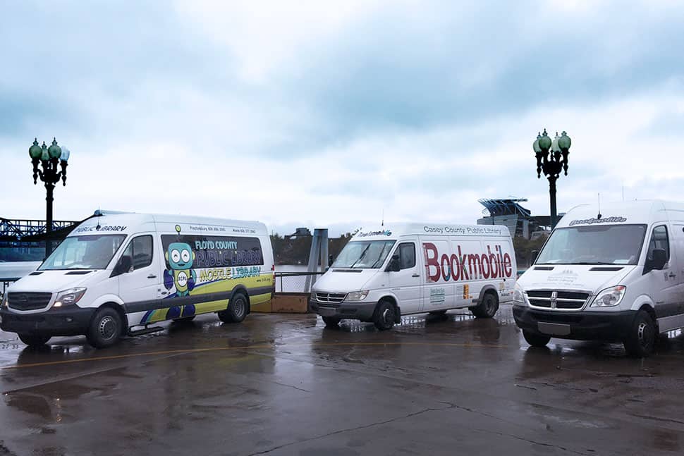 Bookmobiles from Ohio and Kentucky were available for attendees to tour at the Association of Bookmobile and Outreach Services Conference, October 19-21, in Covington, Kentucky.