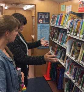 Checking out the latest in bookmobile design