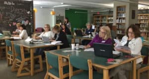 An ESSA workshop conducted by the Massachusetts School Library Association on September 17 at Sharon (Mass.) High School.
