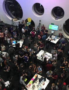 Overhead view of MozFest sessions