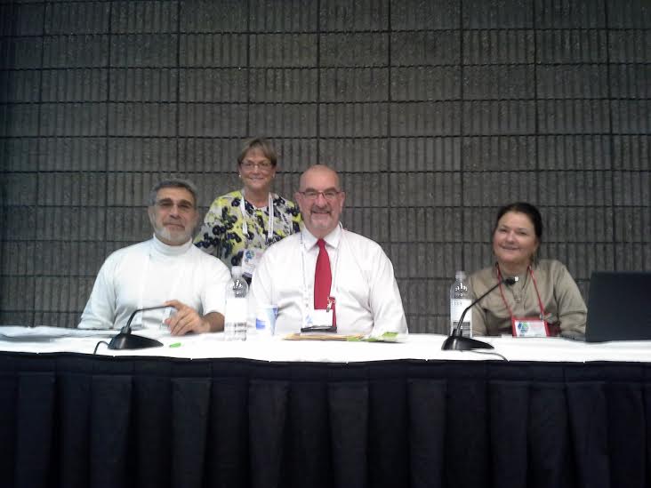 The panel, from left: Fred Stielow, Susan J. Schmidt, Peter Pearson, Sally Gardner Reed