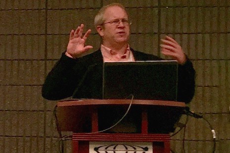 Matthew Boyer speaking at the “Immersive and Interactive: Virtual Reality in a Contextually-Rich Learning Environment” session