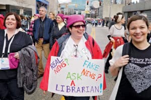 Library professionals joined the Atlanta March for Social Justice and Women on January 21. Photo: Cognotes