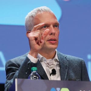 Urban planner Ryan Gravel gives the Arthur Curley Memorial Lecture. <span class="credit">Photo: Cognotes</span>