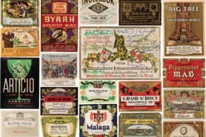These wine labels are part of the Shields Library's special collection at University of California, Davis. Some labels list the names of people who shared bottles with viticulture and enology professor Maynard Amerine. Photos: © UC Davis Library/Special Collections