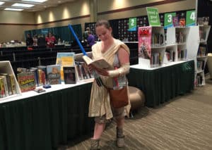Jessica Andrews (as The Force Awakens' Rey) reads The Paper Menagerie and Other Stories by Ken Liu, as recommended by the librarians at Emerald City Comicon's Pop-Up Library.
