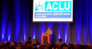 Jelani Cobb speaks at the ACLU of Illinois luncheon, March 17, 2017.
