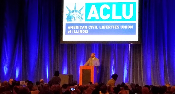 Jelani Cobb speaks at the ACLU of Illinois luncheon, March 17, 2017.